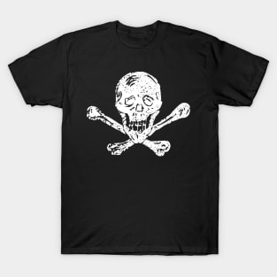 Vintage Skull and Bones - Skull and Cross Bones - Crossed Bones Vintage Rustic Gothic Punk T-Shirt